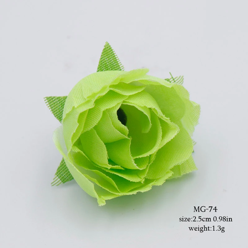GREEN 10 шт. Многослойные лепесток искусственные цветы цветок голова для свадьбы украшение дома Рождество День цветок хорошо DIY шелк Hardwork - Цвет: GREEN