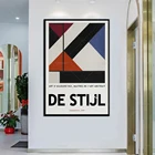 Выставочный плакат De Stijl, геометрическое печатное искусство, черно-бежевый, винтажный выставочный плакат, Ретро Декор для дома, украшение для дома