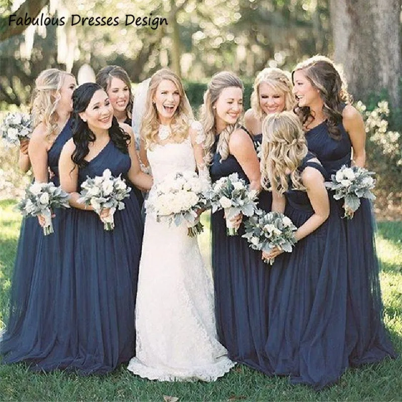 

Элегантные шифоновые платья на одно плечо для подружек невесты, официальное длинное платье-трапеция с поясом для гостей свадьбы