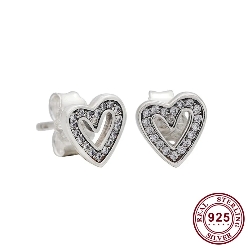 

2020 New 925 Sterling Silver Pan Earring Silver Inlaid Love Earrings For Women Wedding Gift Fashion Jewelry
