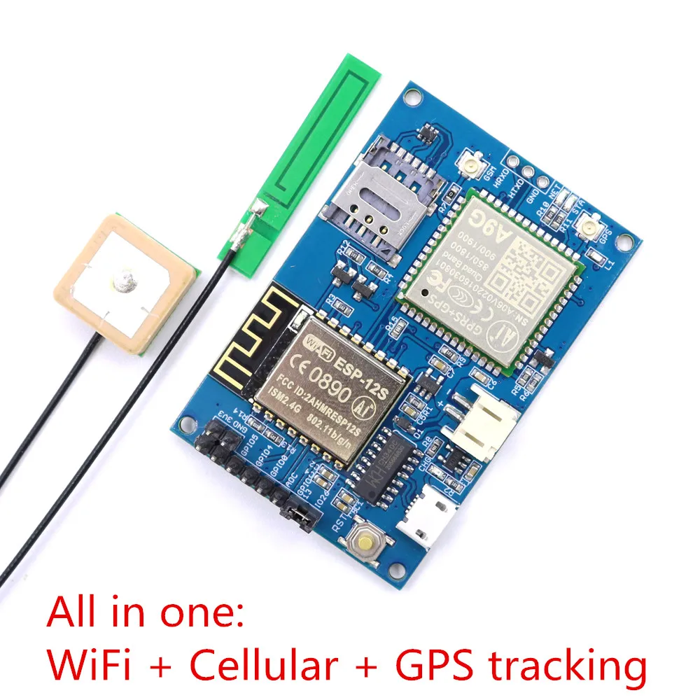 Elecrow ESP8266 ESP 12S A9G GSM GPRS + GPS IOT узел V1.0 модуль Плата развития с все в одном WiFi сотовый
