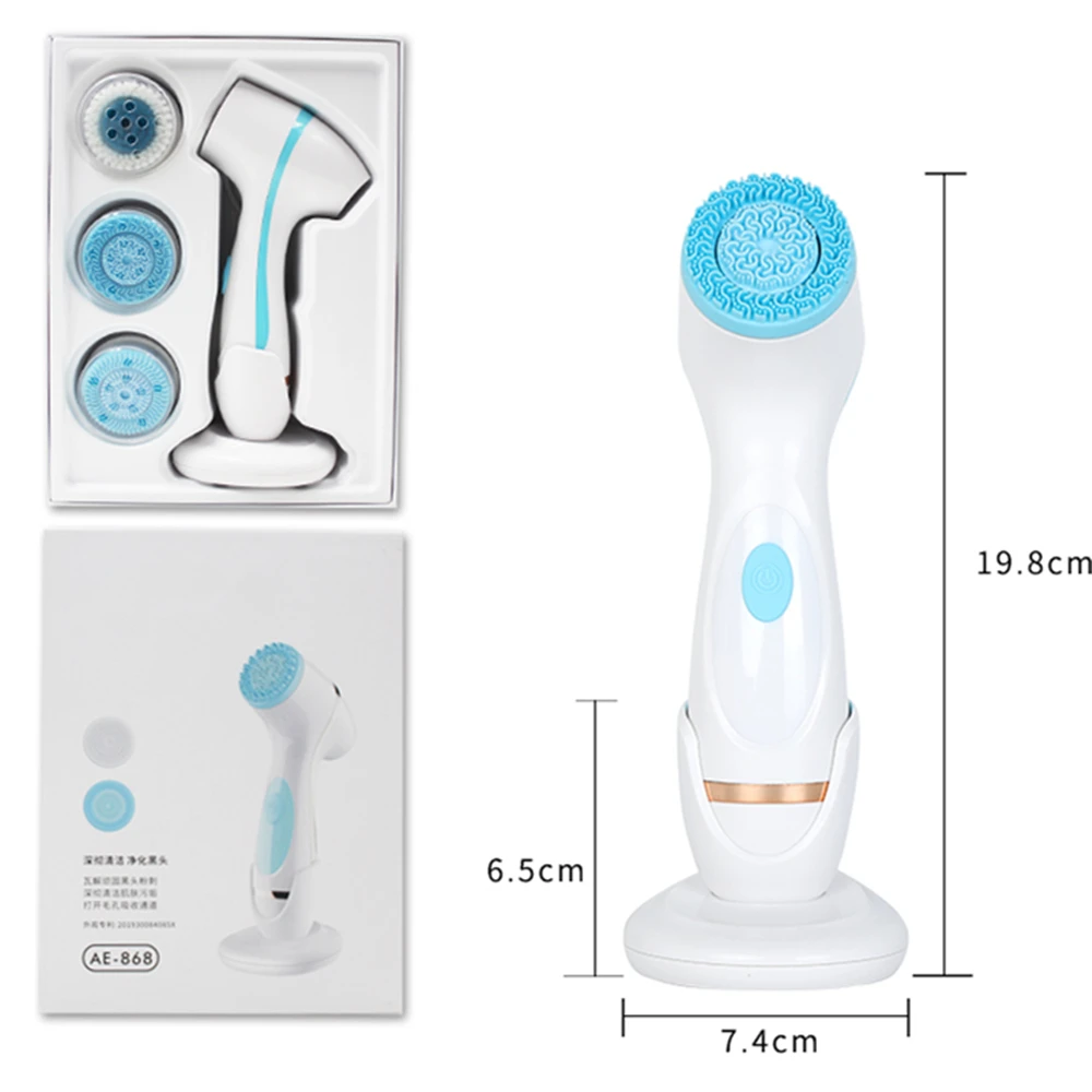 

Skin Care Electric Face Cleansing Brush Silicone USB Facial Cleansing Brush Skin Care Cleaning Machine IPX6 Waterproof Brush