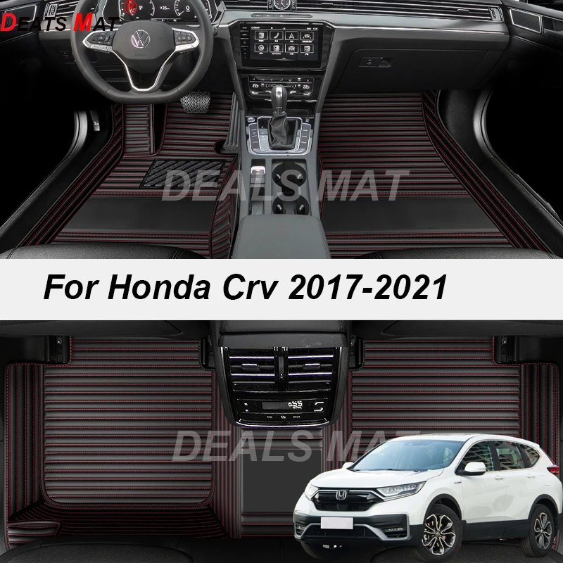 Custom 5 Seats Leather Luxury Auto Car Mats With Pockets Floor Carpet Rugs For Honda Crv 2017 2018 2020 2012 2013 accessories