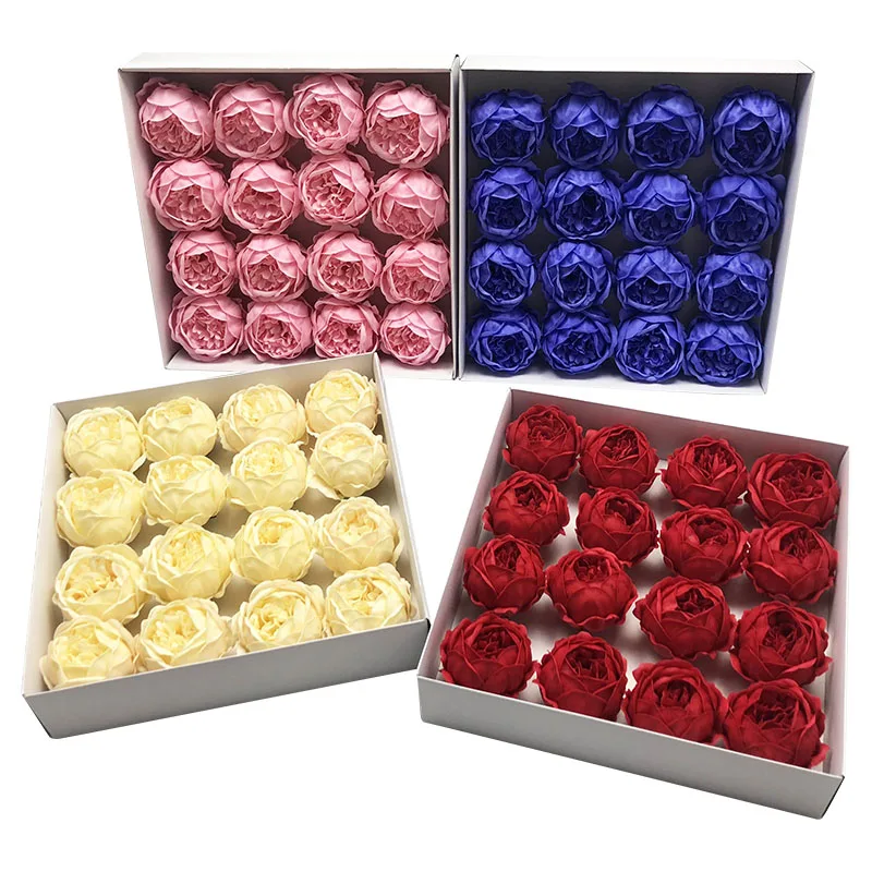 

9CM Peony Artificial Flower Head Soap Flower Head for Valentine's Day Gift Love Gift DIY Wedding Home Decoration 16pcs/box