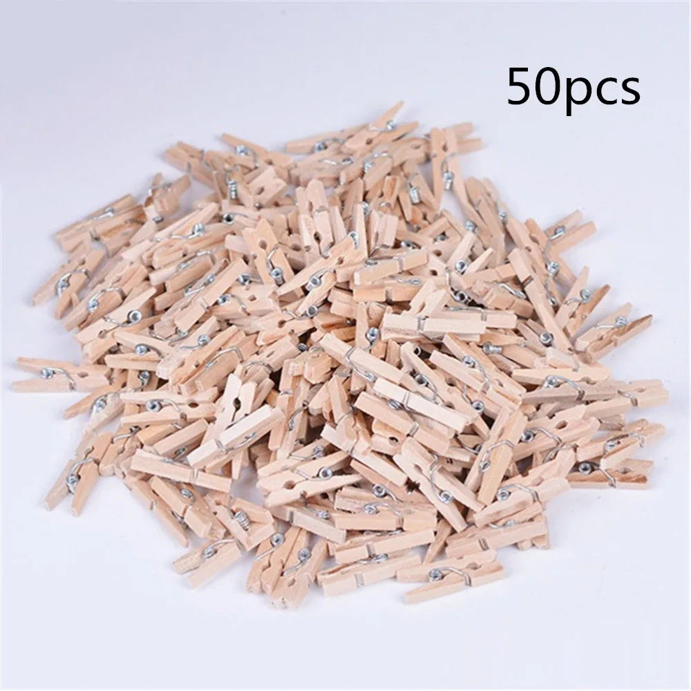 

Мини-прищепки для бумаги, деревянные, 50 шт., 2,5 см