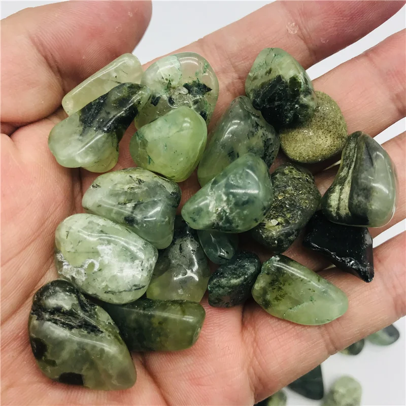 

Natural Prehnite Green Grape Quartz Crystal Gravel Stone Decoration