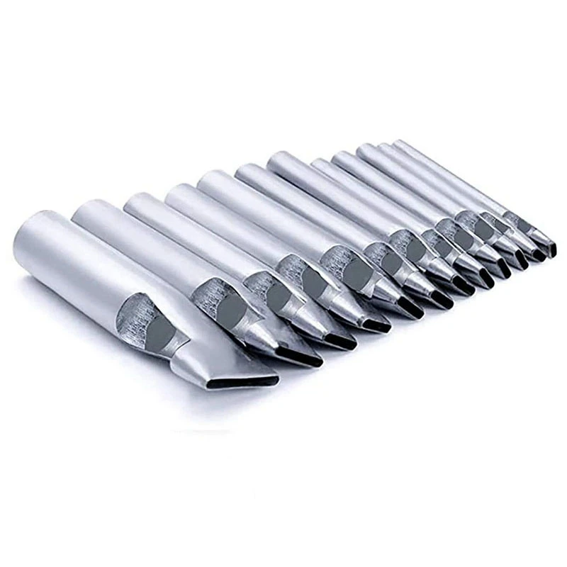 

12Pcs Oval Oblong Shape Punch Leather Craft Hole Punch Set for Leather Watch Bands Belts Canvas Paper Plastics Working