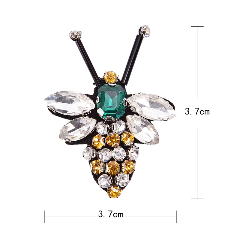 Bees Sequins Rhinestones Bead Brooch Patches Applique Sew on Beading 1PC | Дом и сад