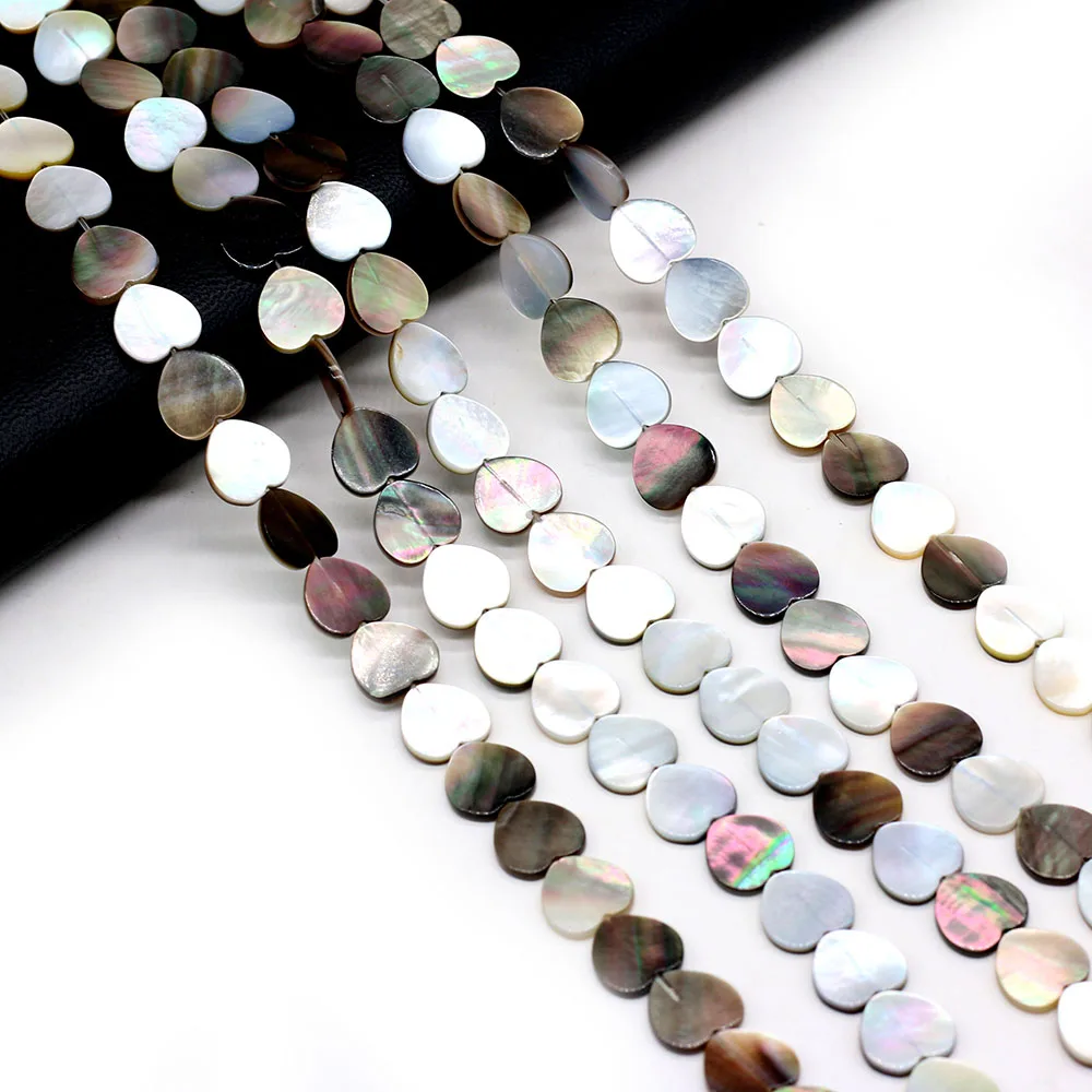 

100% Natural Freshwater Shells Black Shell Peach Heart Beads For Jewelry Making DIY Necklace Bracelet Gift Mother-of-Pearl shell