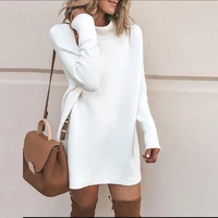 new style bottoming shirt womens solid color knit sweater long sleeved tops stand up collar pullover women
