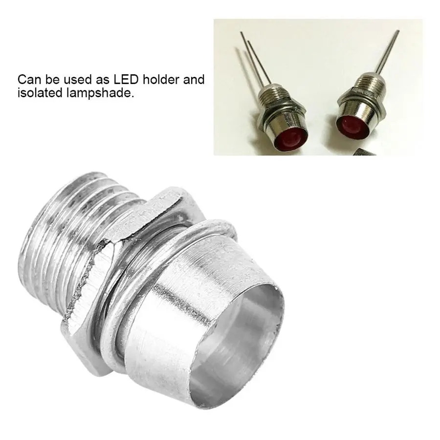 50Pcs 5mm LED Lamp Holder Thread Mount Galvanized Zinc Alloy Light Base Stand Bulb Socket Isolated Lampshade Cover Shade - купить по