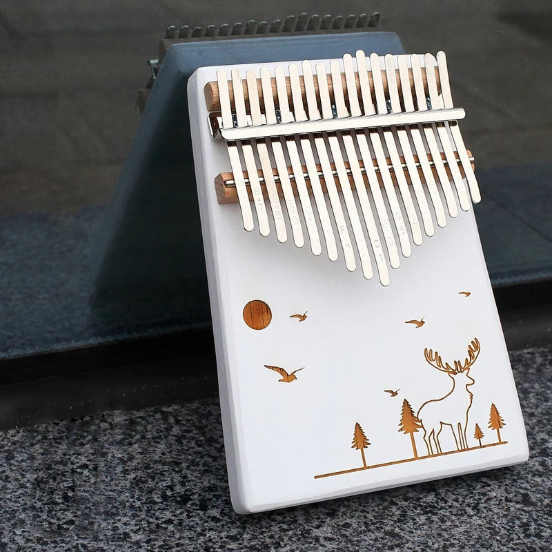 Kalimba 17 клавишный белый большой палец фортепиано полный доска тела Музыкальные