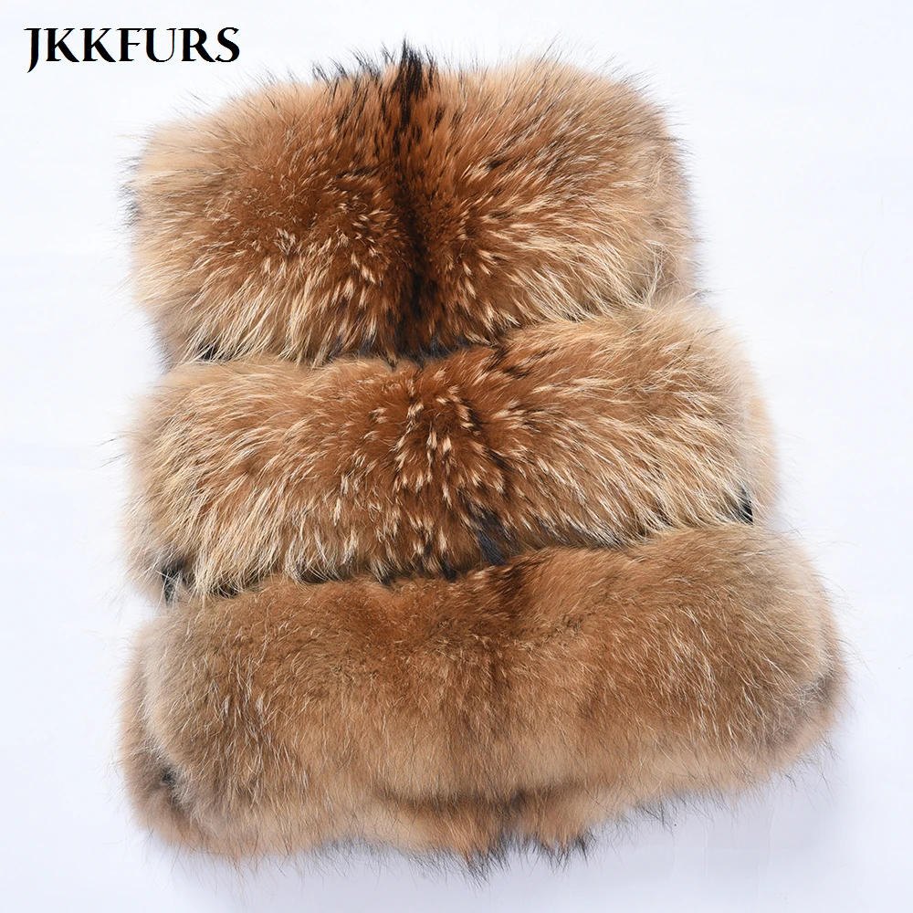 2021 New Arrivals Women Real Raccoon Fur Vest Winter Thick Warm Fashion Gilet Waistcoat 3 Rows S1150A | Женская одежда