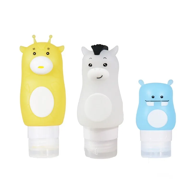 

1 Pcs Makeup Cute Travel Food-grade Silicone Bottles Shampoo Shower Gel Lotion Sub-bottling Tube Squeeze Empty Bottle 50/70/90ML