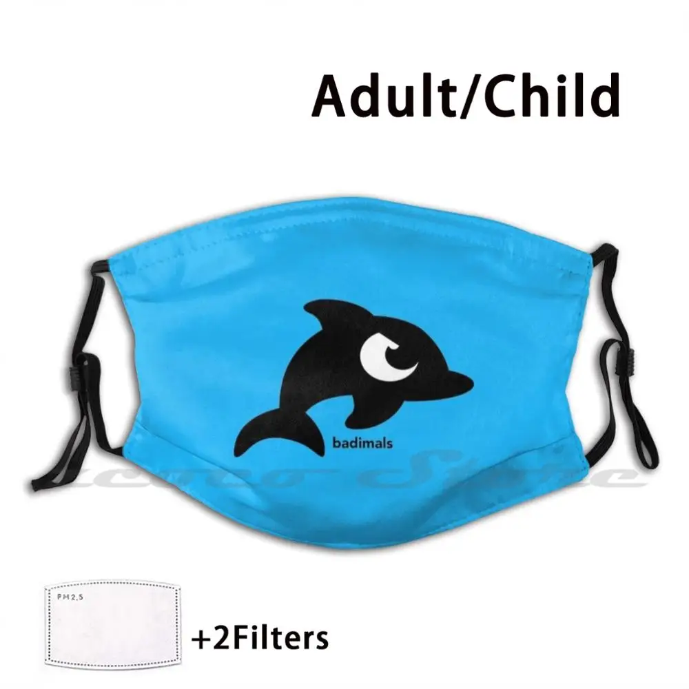 

One Tough Dolphin Washable Trending Customized Pm2.5 Filter Mask Dolphin Porpoise Cetacean Bath Badimals Mean Tough Cute Icon
