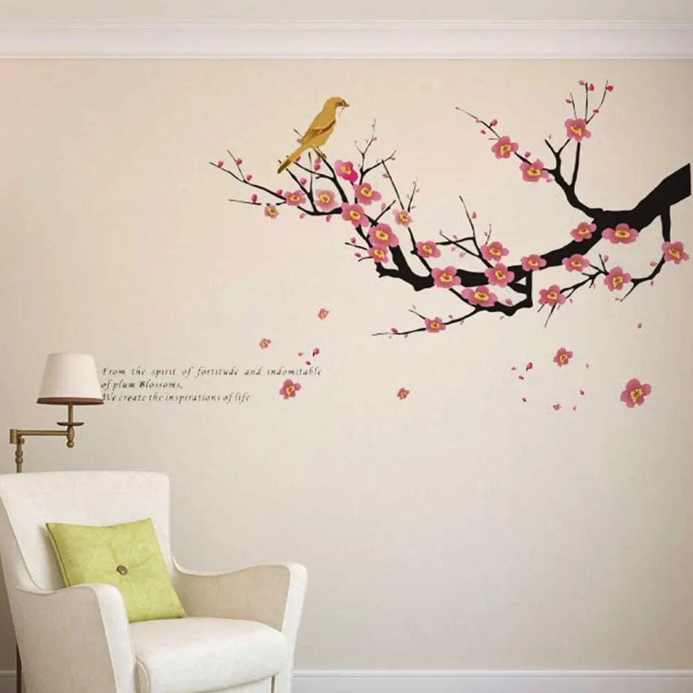 Цветы сливы детские наклейки на стену съемные для детской спальни