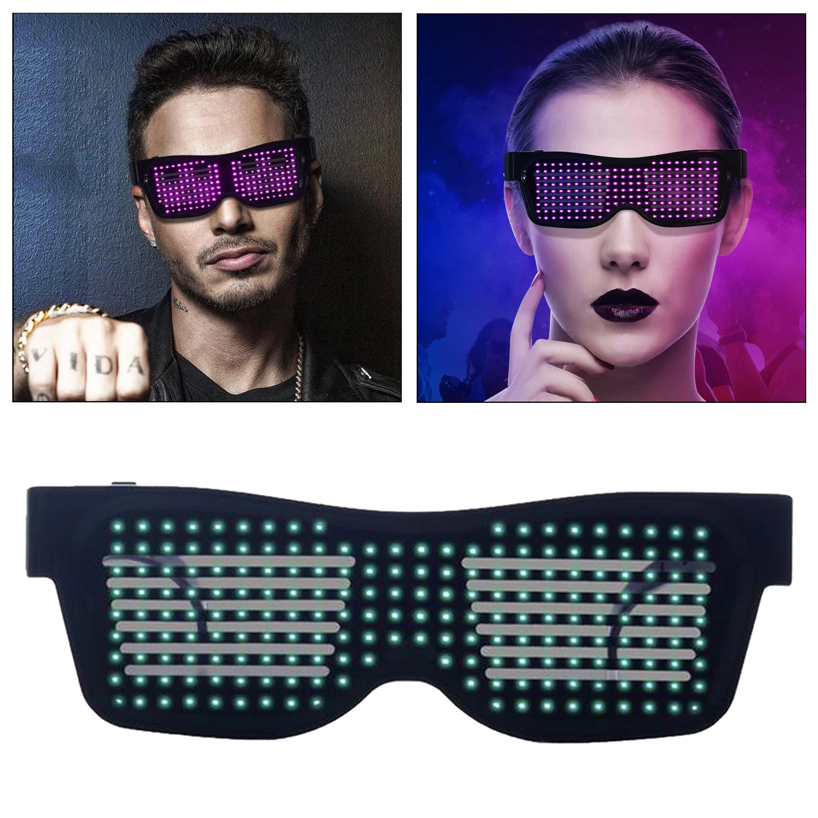 

Customizable LED Luminous Glasses Full Color APP Control for Night clubs