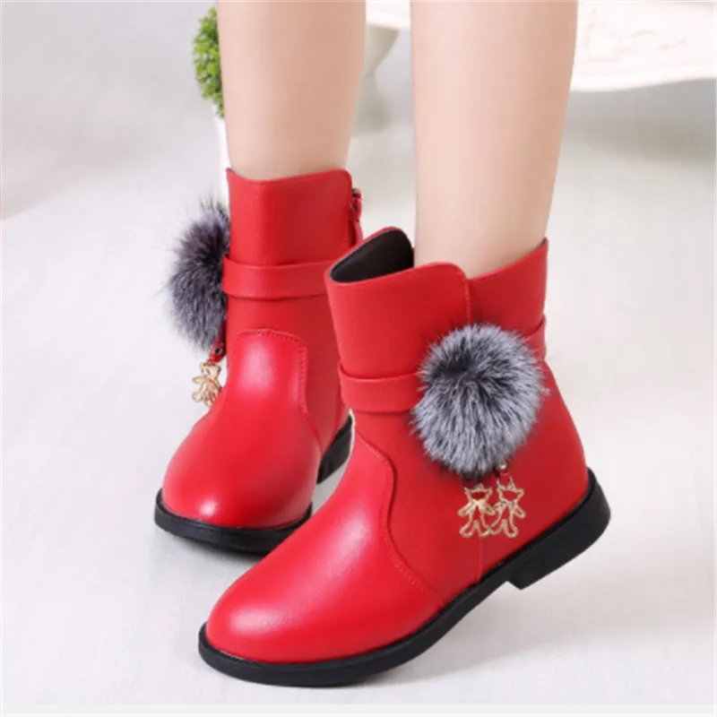 Детские ботинки для маленьких девочек Зимние ботильоны детская обувь 2019 теплая