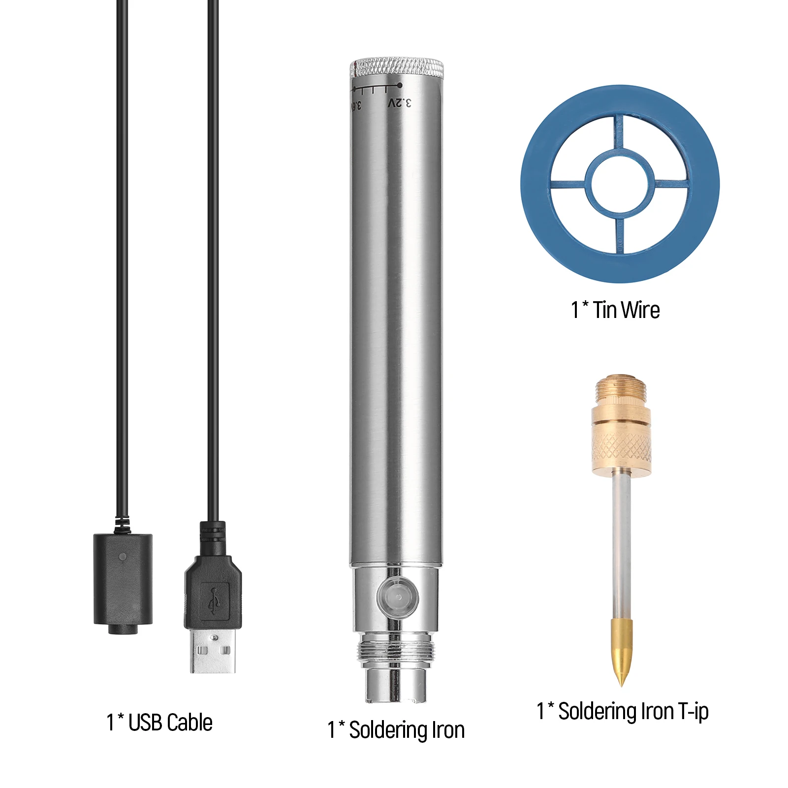

3.2V-4.8V Mini Portable USB Soldering Iron Wireless Rechargeable Soldering Iron Electric Tool with Welding Tools for Repairing