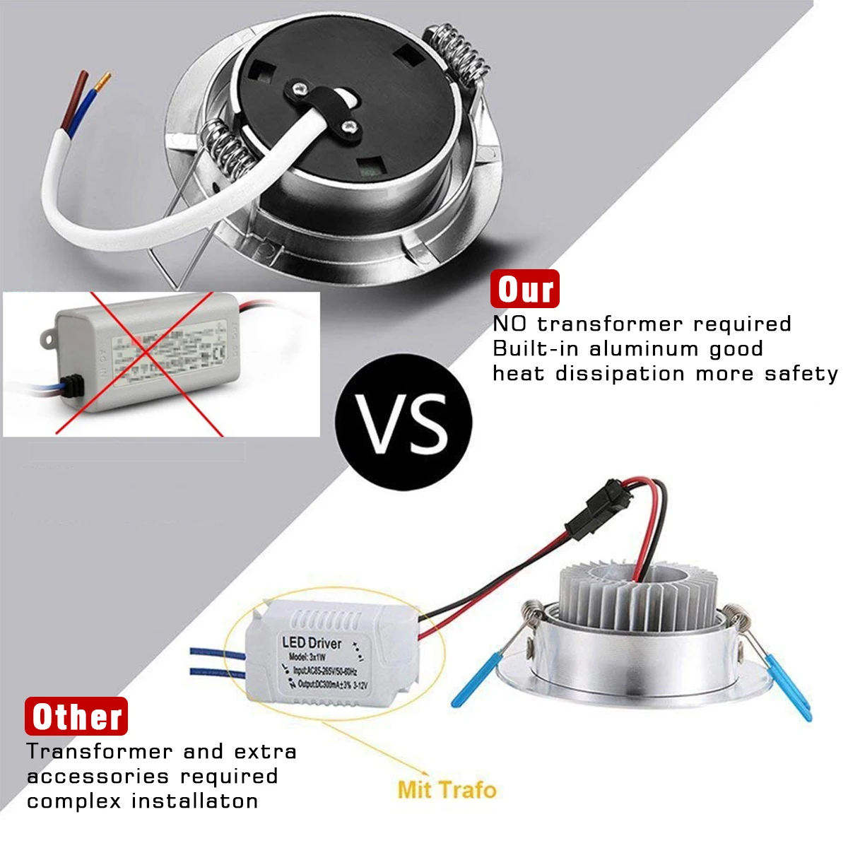 Светодиодный потолочный светильник 3 5 Вт Круглый никелевый с защитой из