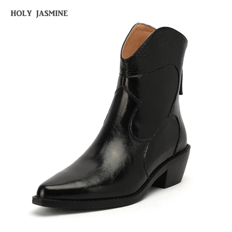 

New Women Knight Boots 2021 New Fashion Woman Quality Leathe Boot Female Pointed Toe Autumn Calf High Western Boots Black White