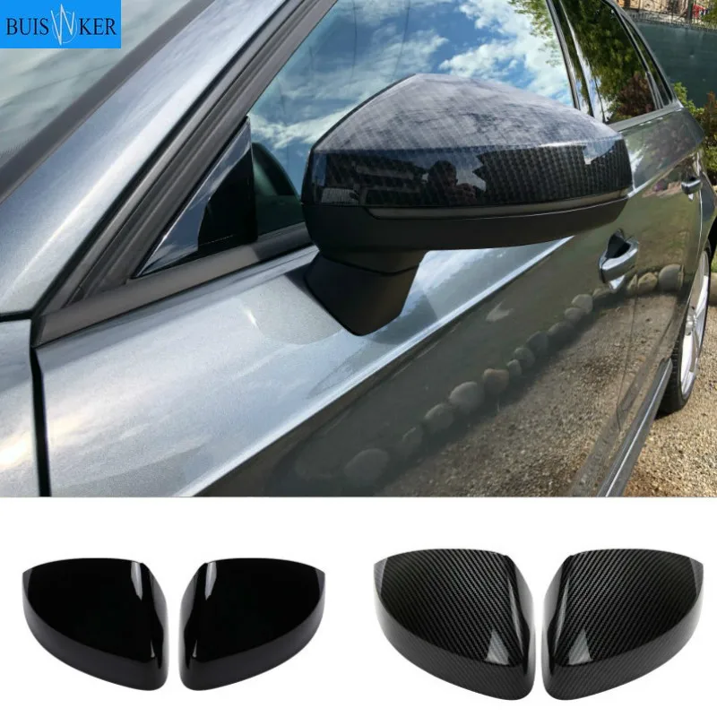 

For Audi A3 S3 8V RS3 2013 2014 2015 2016 2017 2018 2019 RearView Mirror Case Cover Carbon fiber pattern or Black Cover