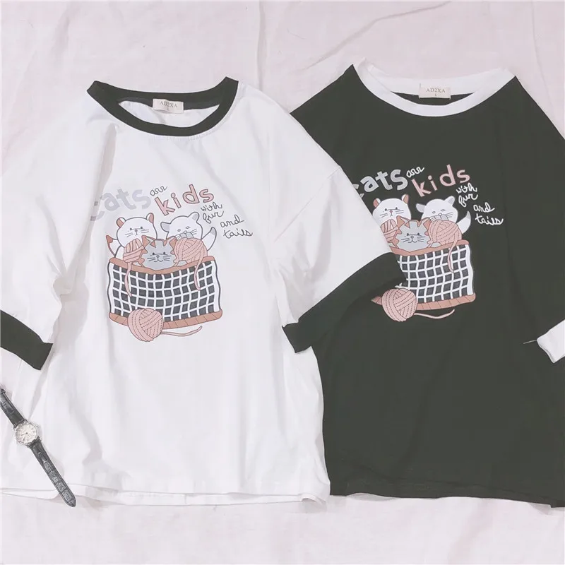 Летние новые женские футболки в стиле Харадзюку футболка с коротким рукавом и