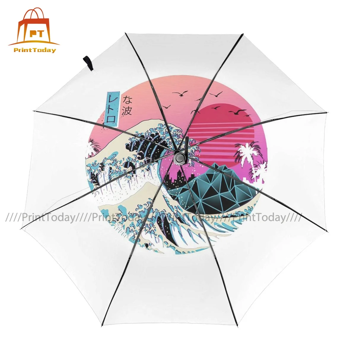 

Ramen Noodles Umbrella Anti UV Automatic Umbrella Beautiful Print Compact Rain Umbrella