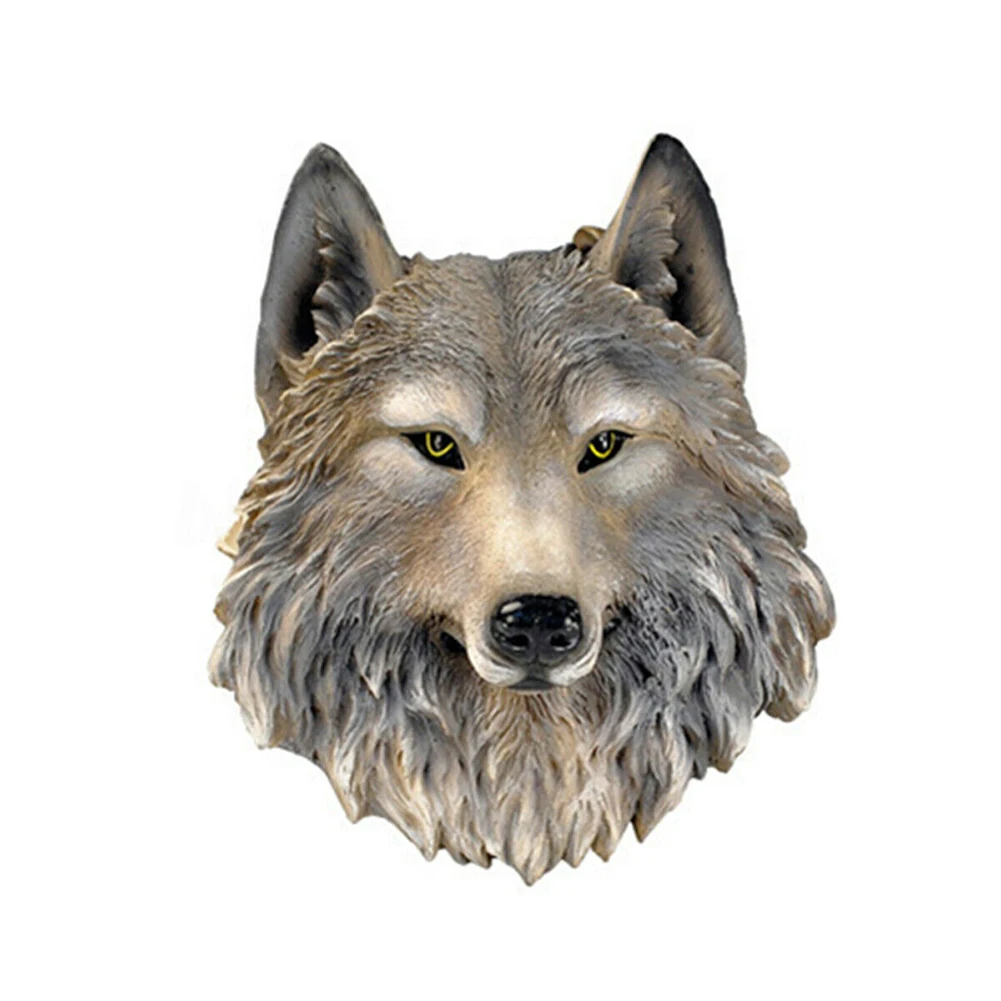 3D Animal Head Wolf Leopard Lion Bear Tiger Wall Ornaments Resin Wall Hanging Decoration in Nordic style Decor Gift for Home
