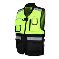 high visibility reflective vest zipper front safety warning waistcoat with luminous band construction workwear off road riding