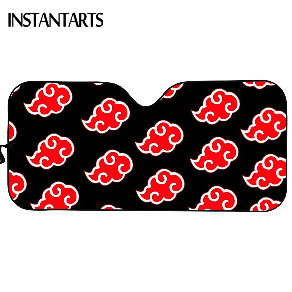 

INSTANTARTS Car Windshield Sun Shade Fashion Akatsuki Prints Durable Car Accessories Universal Car Windshield Covers UV and Heat