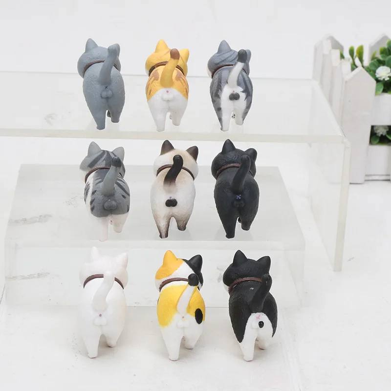 9 шт. кошки игрушка фигурка создания животного Кот маленький колокольчик Неко