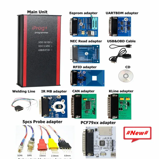 Новейшие адаптеры V85 IPROG + Porgrammer IR MB адаптер CAN BUS Kline 9|Кабели и коннекторы для