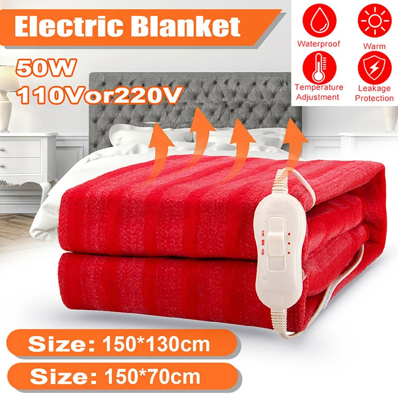 

Electric Heated Blanket Rapid Heating Pad with 3 Gear Control Thicken Waterless P7Ding