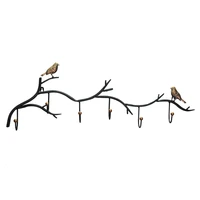 newest creative leaf bird wall decoration hooks door bedroom sticky seamless clothes wall hanger load bearing hanging hooks