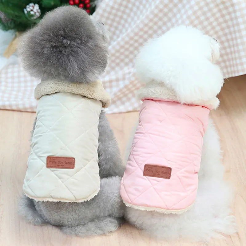 

Puppy Wadded Jacket Solid Color Wadded Jacket Pet Wadded Jacket Pet Supplies Plaid Wadded Jacket Warm Japanese Style Stylish