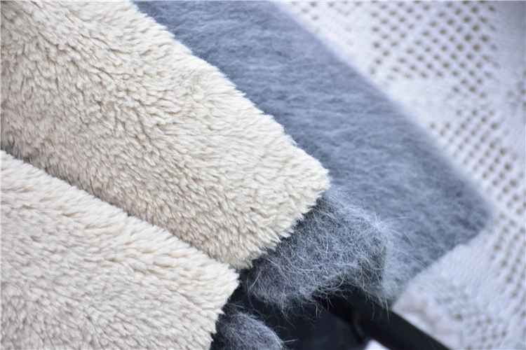 Winter long women coat big tailored collar thick warm soft rabbit fur angora knitted cashmere cardigan jacket loose sweater |