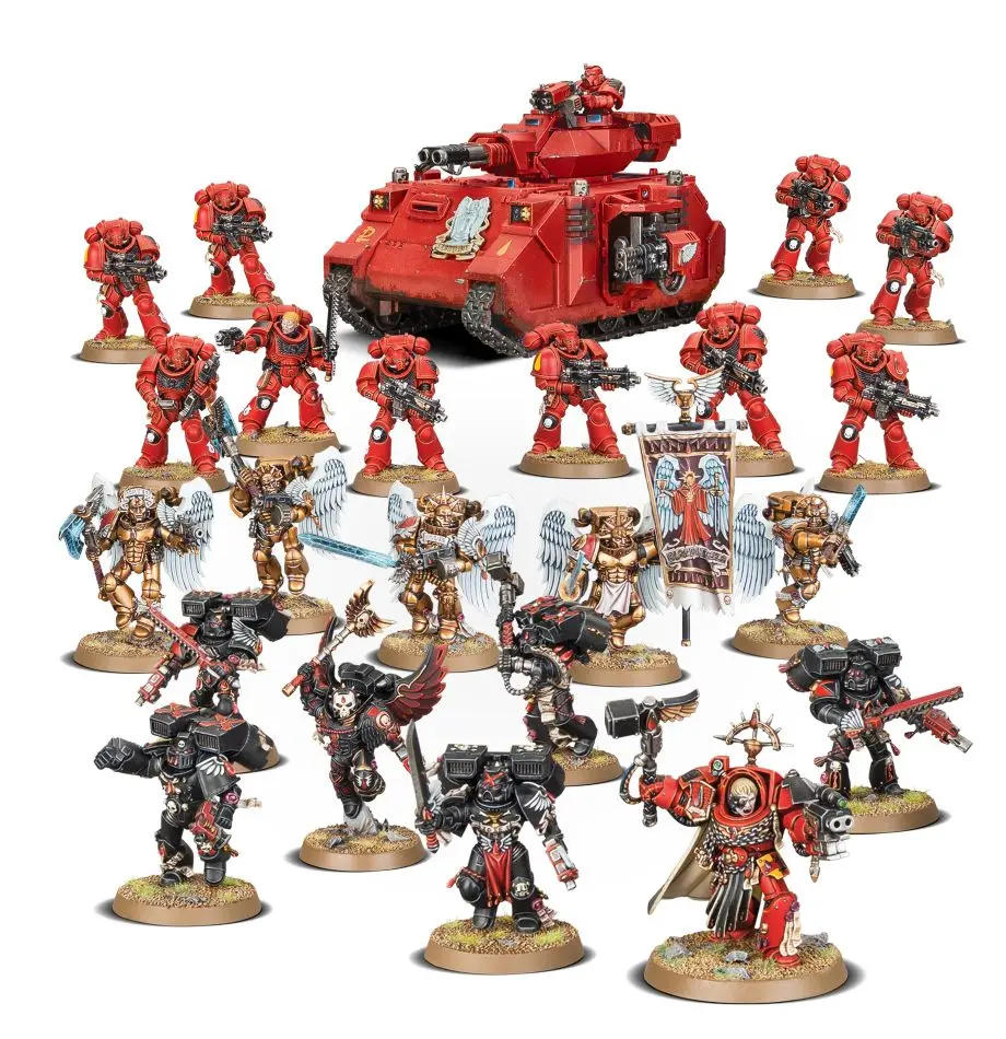 40K игры АОС модель для крови ангелов малиновый копье ударная сила совершенно