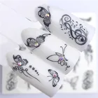 Модные наклейки для ногтей DIY искусственная Орхидея Бабочка линии воды музыки ползунки маникюр декор Акварельные переводные наклейки для ногтей аксессуары