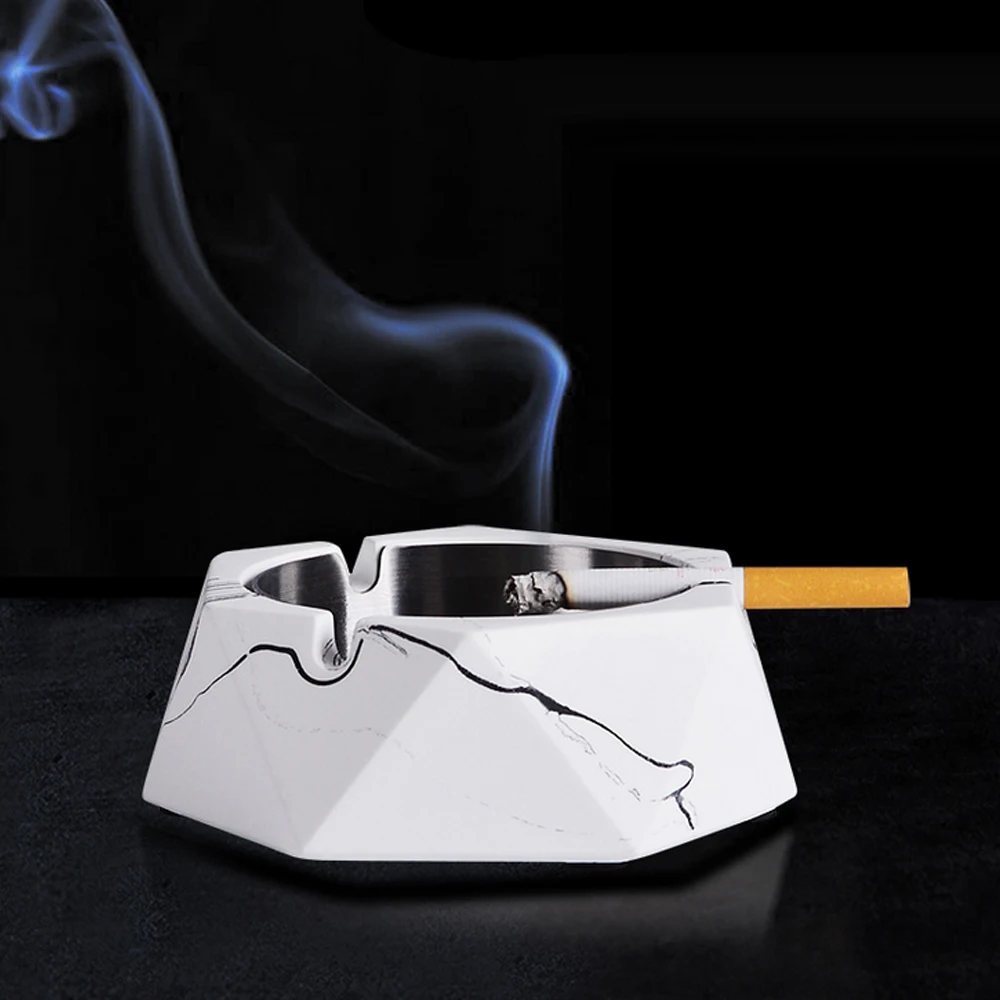 

Creative Portable Ashtrays Retro Cement Stainless Steel Round Ashtray Tobacco Tray Cigarette Cigar Smoke Holder Ashtray Ash Tray