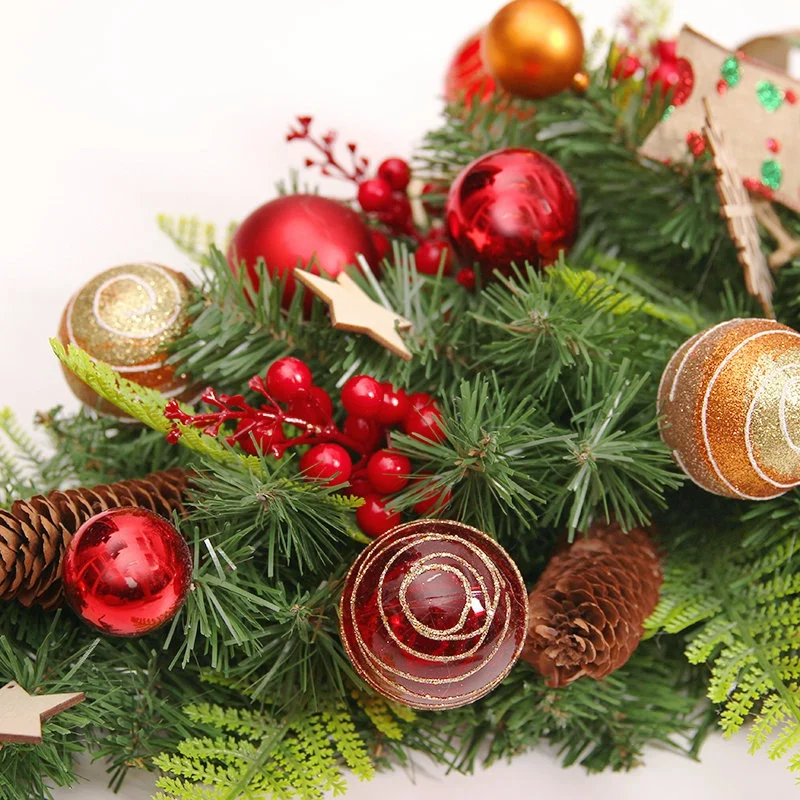 

23.6 Inch Farmhouse Artificial Christmas Teardrop Swag Door Swag Decoration with Berry,Pine Cone for Indoor & Wall Home