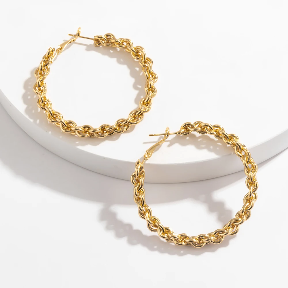 

Contracted Style Restoring Ancient Ways Women Hip-hop Twisted Chain Earrings Punk Recreational Christmas Gift Stud Earrings