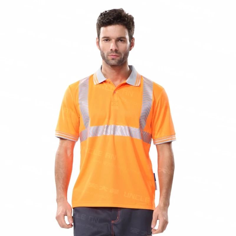 

High Visibility Navy Blue Reflective Safety Polo Shirt Workwear For Men and Women