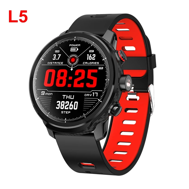 L5 black red Новые L5 L8 L9 умные часы для мужчин IP68 водонепроницаемые Reloj Hombre с ЭКГ PPG кровяное давление сердечный ритм спортивные фитнес умные часы - Цвет: L5 black red