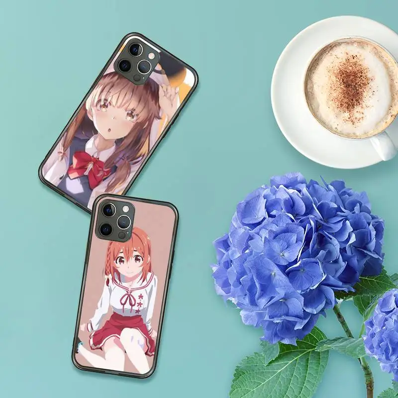 

Kanojo Okarishimasu Phone Case For iPhone 7 8 11 12 X XS XR MINI Pro Max Plus Retro Black Grey clear transparent