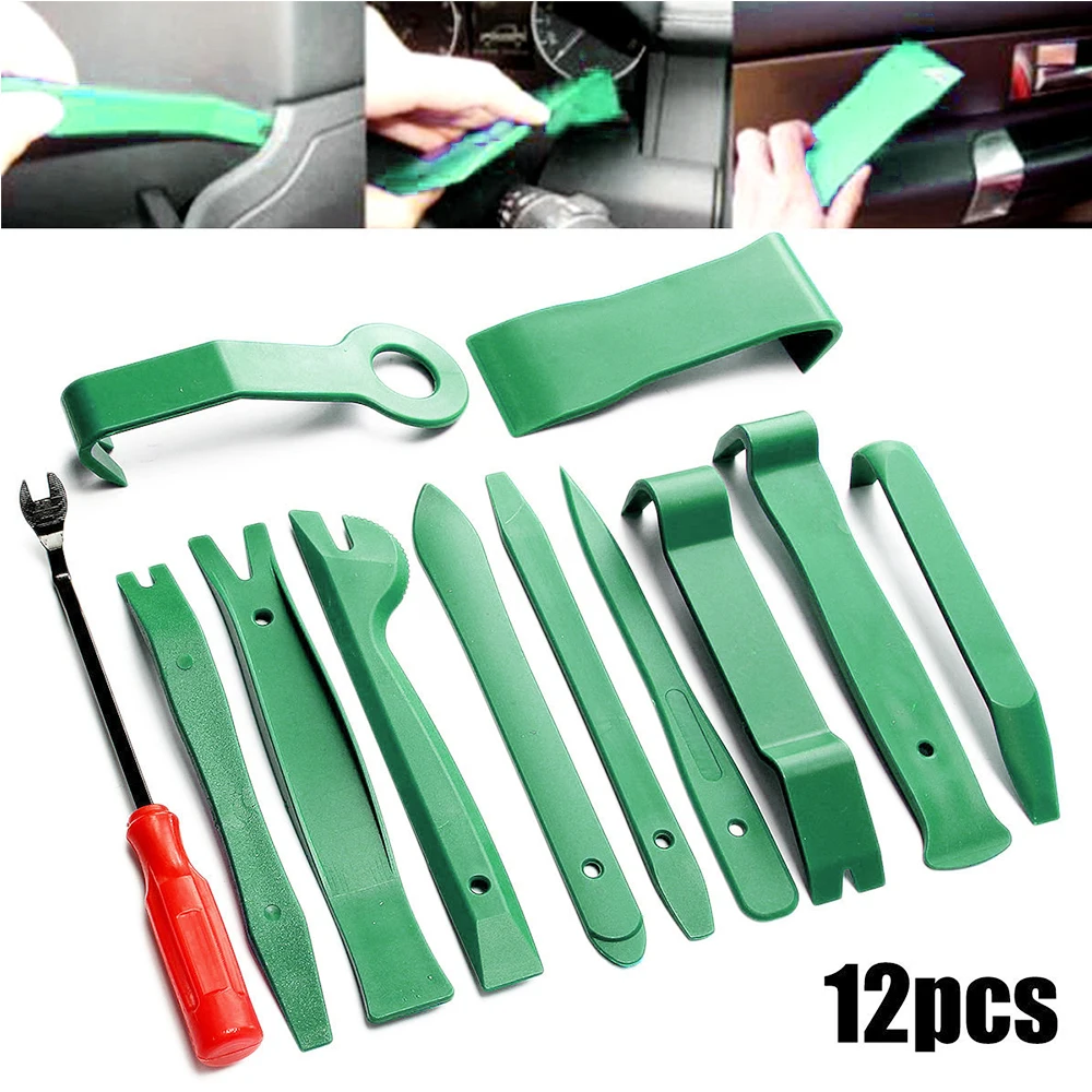 

12pcs Set Car Audio Radio Door Clip Panel Trim Dash Removal Pry Tools
