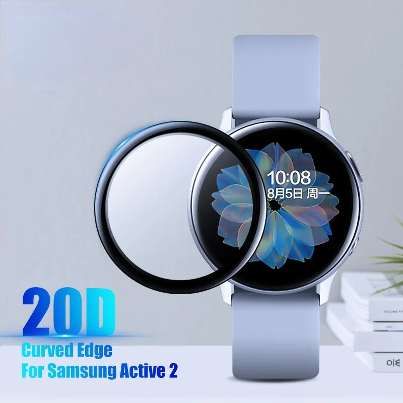 

amzish 20D Curved Edge Screen protector Glass For Samsung galaxy Watch Active 2 40mm 44mm Protective Tempered Glass