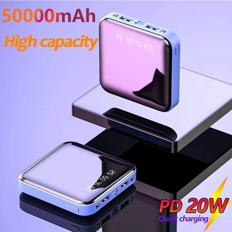 

Mini 50000mAh Power Bank with 2 USB Digital Display Fast Charging External Battery Phone Charger for Xiaomi Phone Samsung