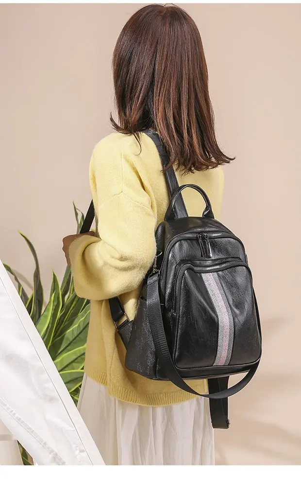 backpack 2020 new luxury brand ribbon pu leather quality bag college style young student bag white famous designer hot sale free global shipping