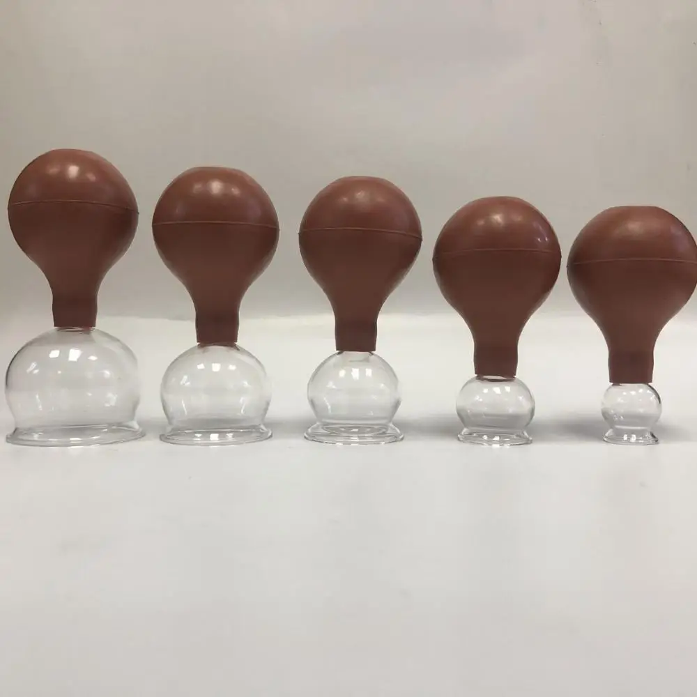 

Health Care Household Pink Vacuum Cupping Cans Chinese Suction Body Massage Help Rheumatoid Therapy Pain Relief 5 Pcs Jars